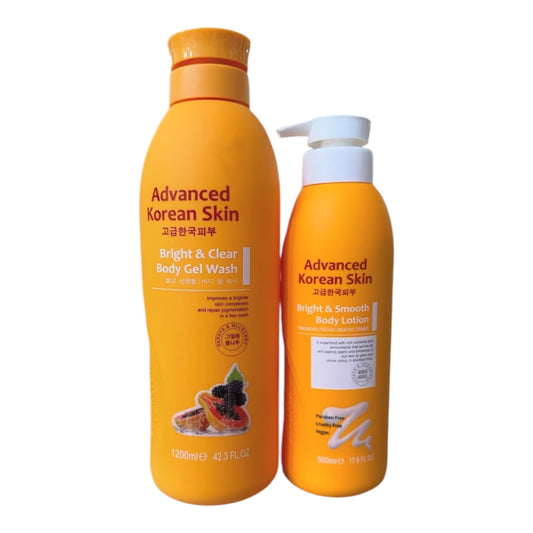 Advanced Korean skin body lotion and wash set