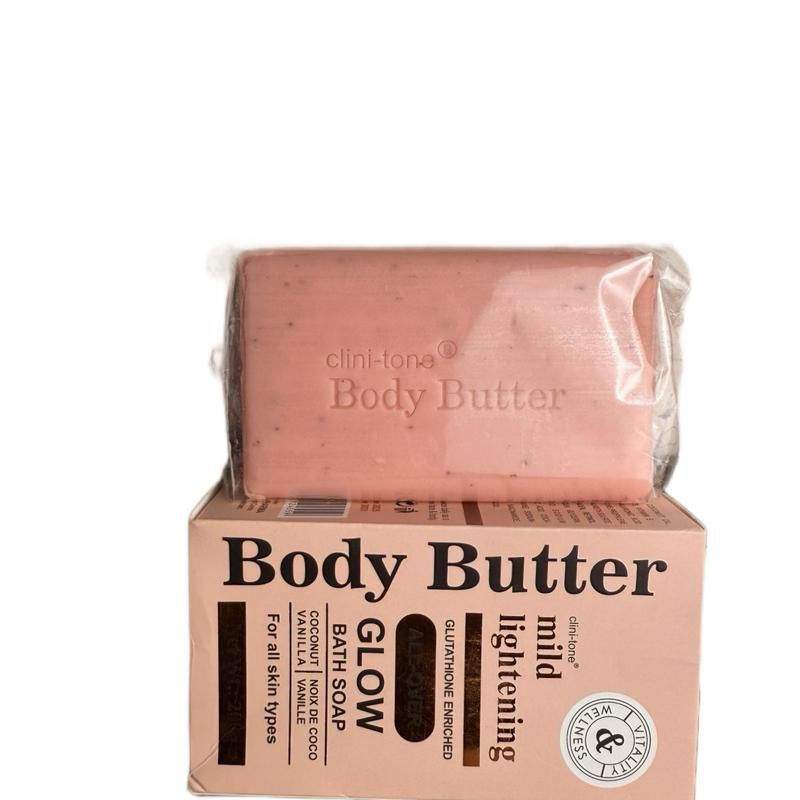 Clinitone body butter mild and gentle skin lightening lotion, bar soap and body wash