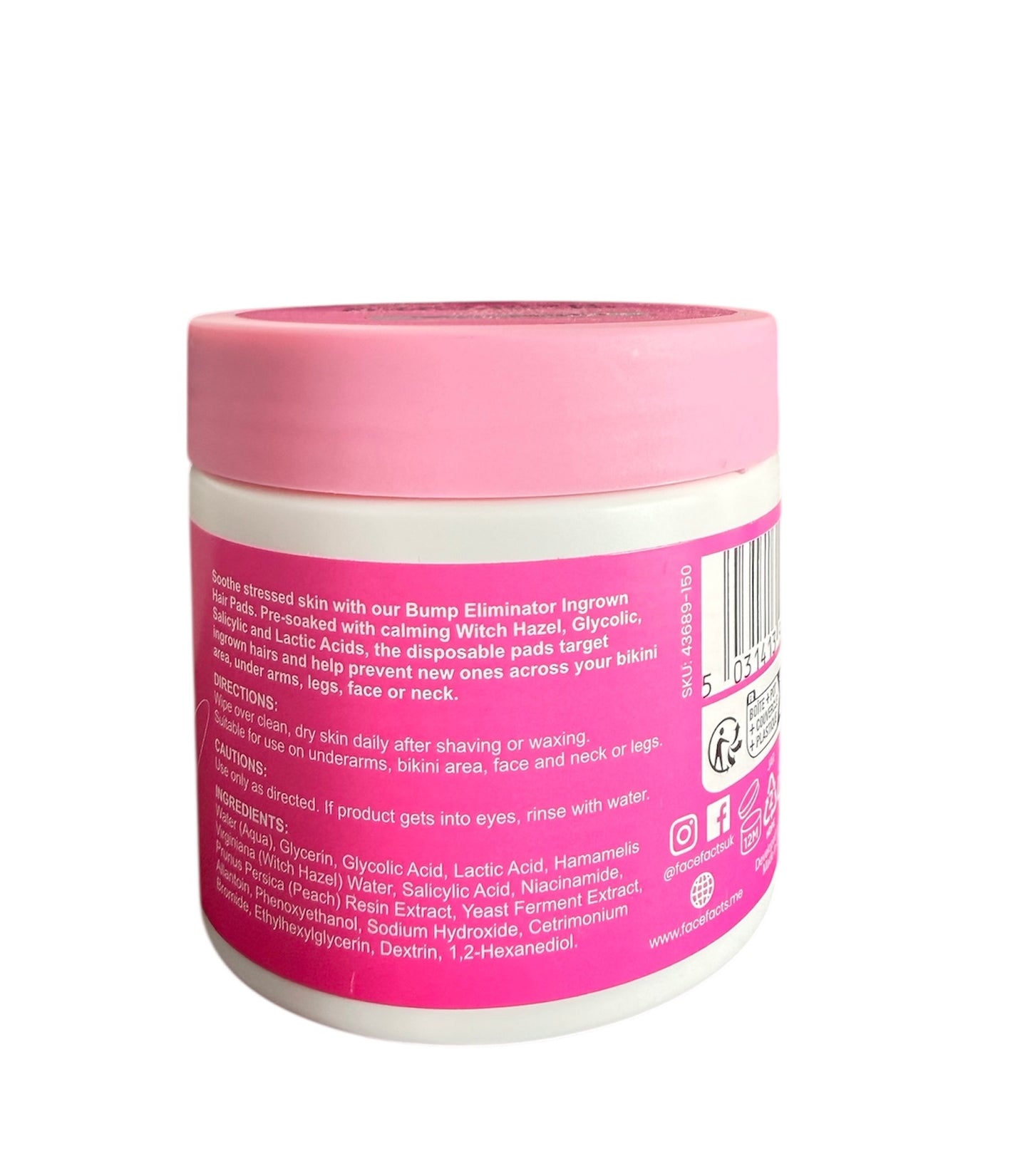 Face Facts Bump Eliminator In grown hair pads pre soaked pads with AHA BHA and witch hazel Smoother skin