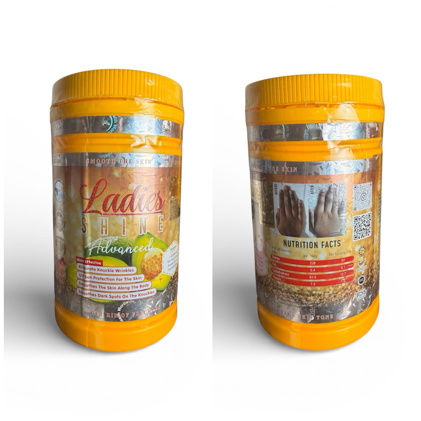 Ladies shine skin supplements powder for wrinkles, antiaging , lighter even skin, dark knuckles and skin glow