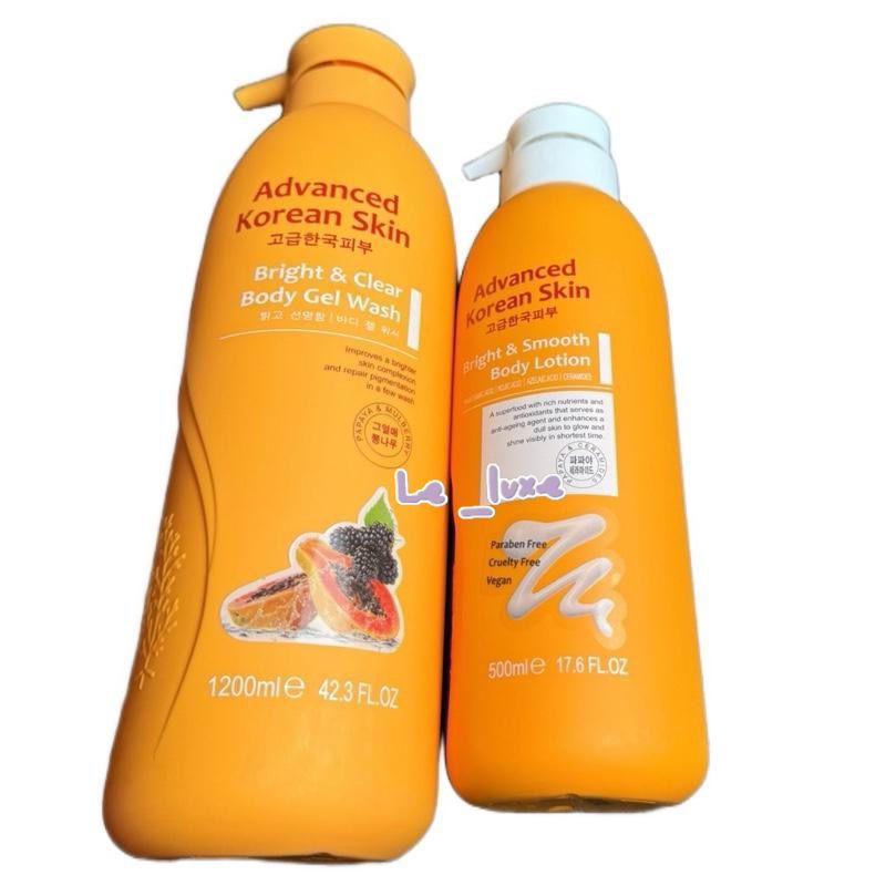 Advanced Korean skin body lotion and wash set