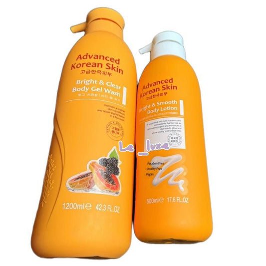 Advanced Korean skin body lotion and wash set