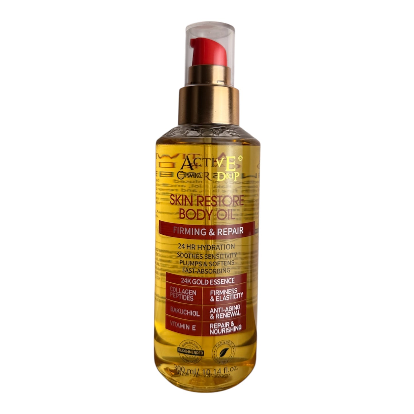 Active Caviar Drip Brightening and Restore Booster Skin Perfection Body Oil 300ml Firming Repair Fades Discoloration for Radiant Skin