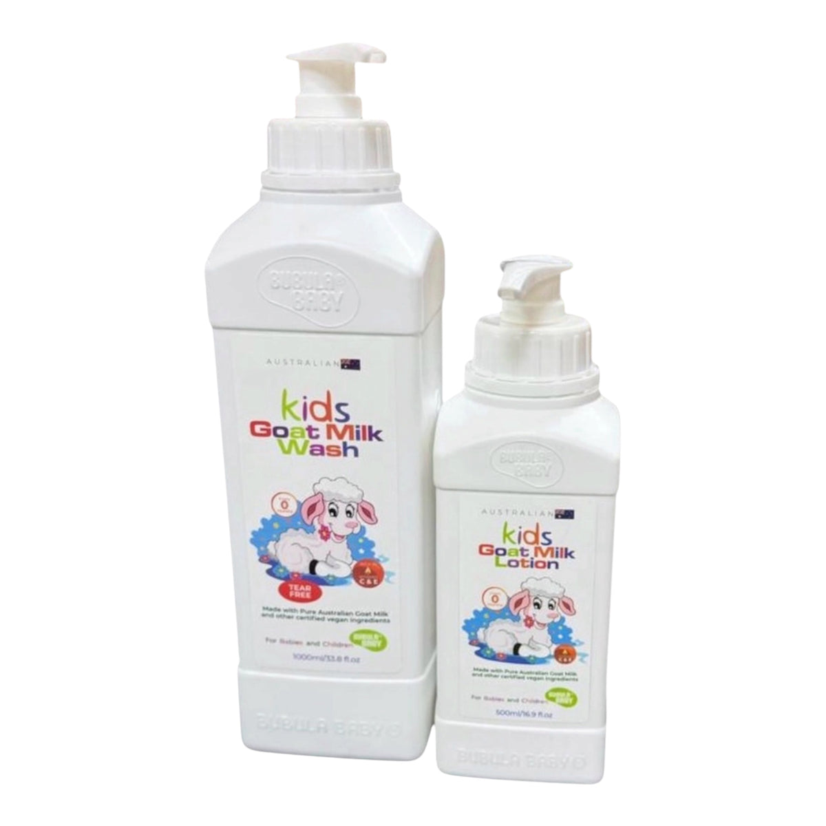 Bubula Baby Kids Australian Goat Milk Body Lotion 500ml and wash 1000ml set