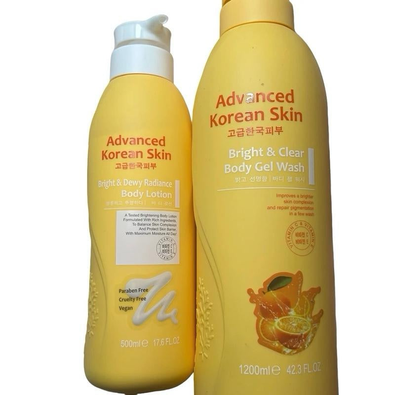 Advanced Korean skin body lotion and wash set