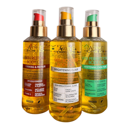 Active Caviar Drip Brightening and Restore Booster Skin Perfection Body Oil 300ml Firming Repair Fades Discoloration for Radiant Skin