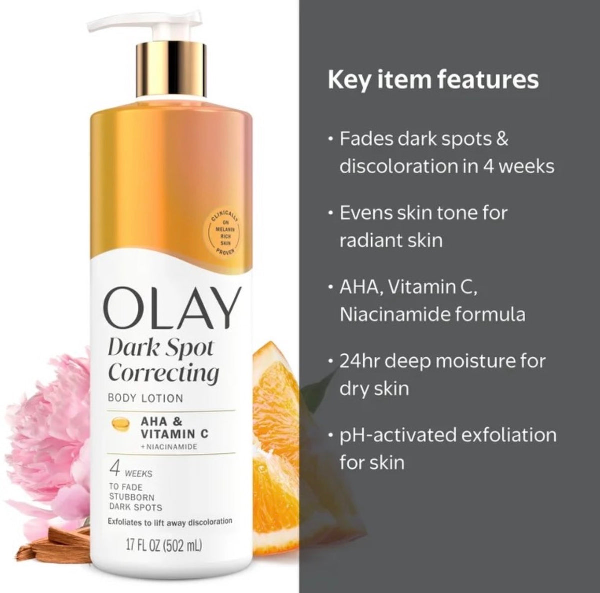 Olay dark spot correcting body lotion