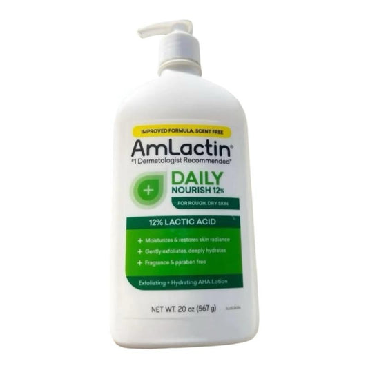 Amlactin 12% Lactic Acid BIG Body Lotion - for gentle Body Care-exfoliation and skin renewal 567g Soothing skincare