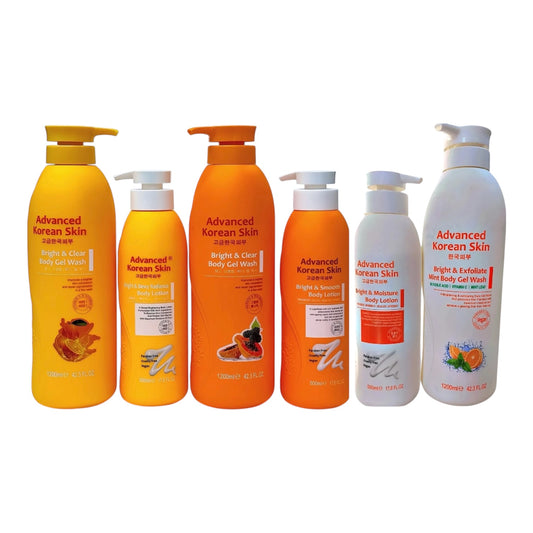 Advanced Korean skin body lotion and wash set