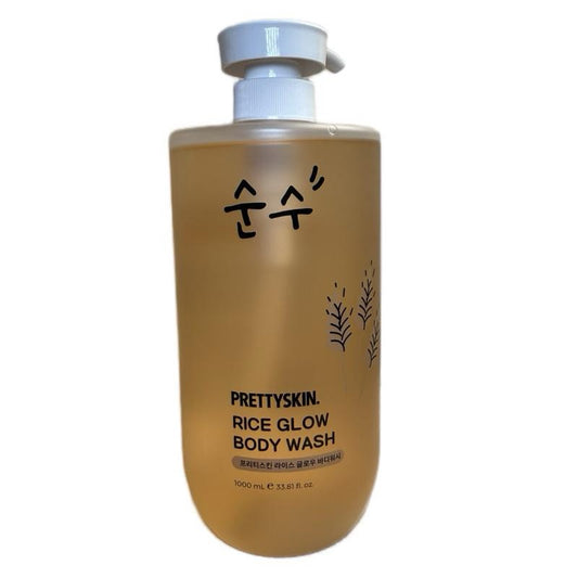PRETTYSKIN Snail Moisture Body Wash & Rice Glow Body Wash 1000ml Each for Pretty Skin Care
