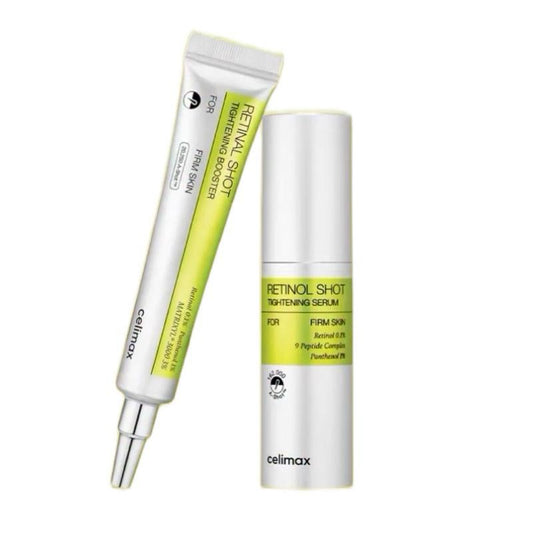 CELIMAX Retinol Shot set original Tightening Serum and cream combo - for firm skin, wrinkles and fine lines double care
