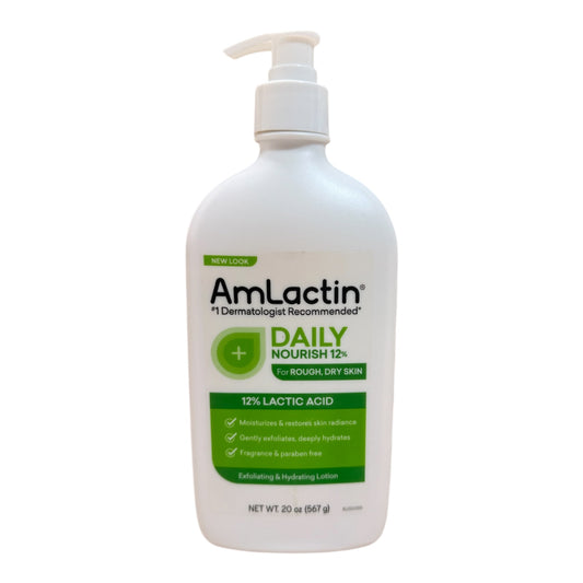Amlactin 12% Lactic Acid BIG Body Lotion - for gentle Body Care-exfoliation and skin renewal 567g Soothing skincare for rough, bumpy dry skin