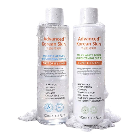 Advanced Korean Skin face brightening toner multi actives brightening toner and milky white toner 300mls