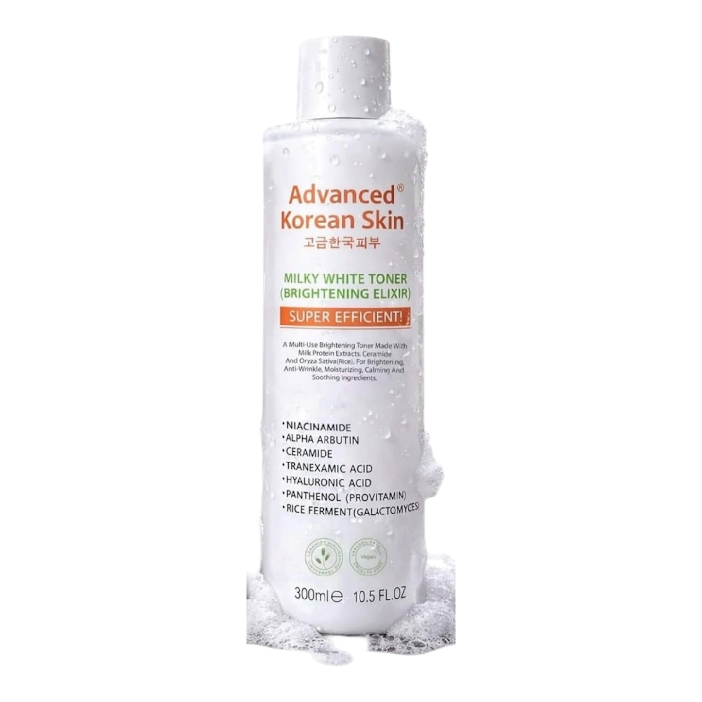 Advanced Korean Skin face brightening toner multi actives brightening toner and milky white toner 300mls