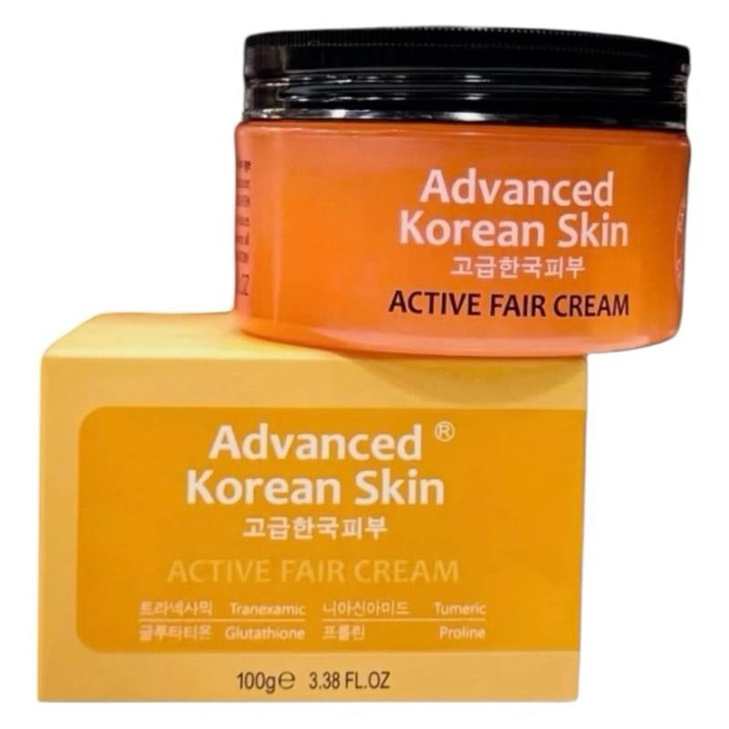 Advanced Korean Skin Active Fair Cream & Brighter Face Cream - Vegan Formula for Brighter Skin - 100g Each Moisturizers Skin Repair Daily Moisturizing Repairing