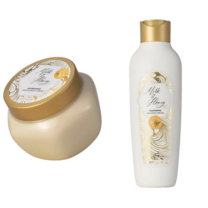 Milk and Honey Body cream and Creamy Shower Gel set for kids and Adult - Nourishing and Hydrating - Moisturizing, Gentle, use Daily Sensitive Moisturizer