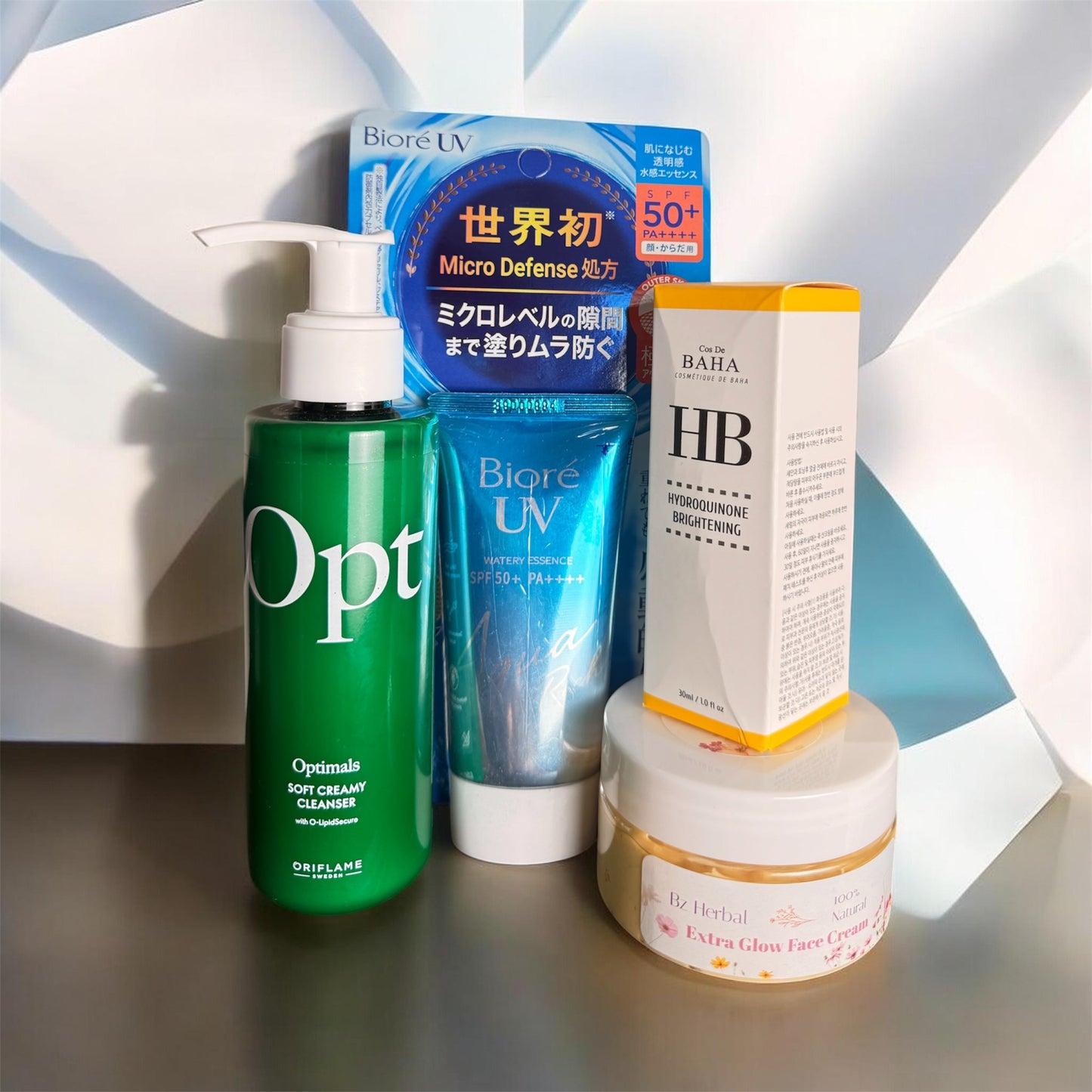 Face Hyperpigmentation set for dark spots, post pregnancy darkening & melasma - including gentle face wash, 2% hq serum, dark spots brightening & glow cream and sunscreen 4 in 1 set